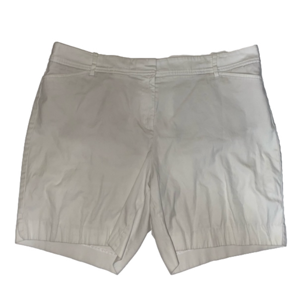 Talbots The Perfect Short Cream Beige Chino Shorts Women's Size 16